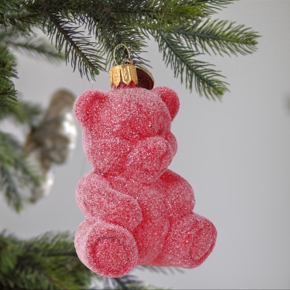 The Unbranded Brand Other - Festive glass sour gummy bear orange ornament